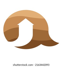 Logo vector para charlar con forma de casa. Burbuja de discurso en forma de casa