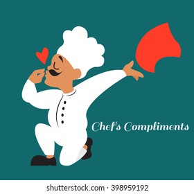 Vector logo with a chef in a cartoon style for a restaurant menu decoration