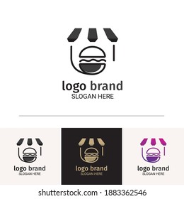 El logo del vector de las hamburguesas de té del chef. ... Vector de ilustración, eps10.