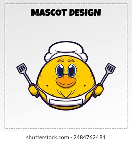 Vector Logo Chicken Mascot Illustration Vector Design