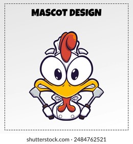 Vector Logo Chicken Mascot Illustration Vector Design