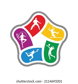 Vector logo for childrens sports school club shop for sports competition sports Various sports