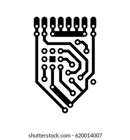 Vector logo chip in form of shield
