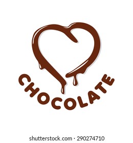 Vector Logo Chocolate In A Heart Shape