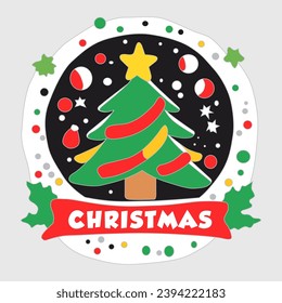 Vector logo for Christmas holiday, Christmas Tree Logo