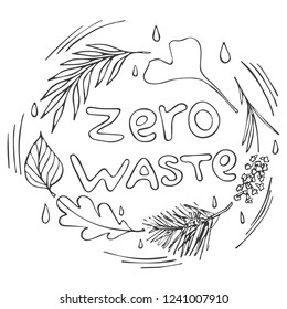 vector logo circle with leaves, ecology, nature protection