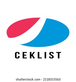 Vector logo circle shape and text CEKLIST, for free design.