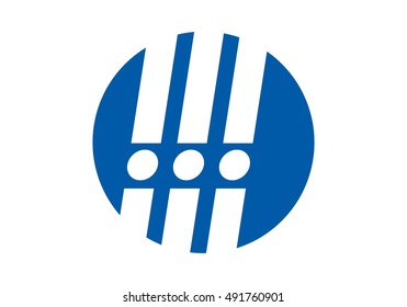 vector logo of circle with three line