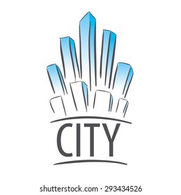vector logo city in the form of crystals