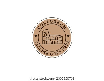 Vector logo of the city of Rome, Italy. Colosseum logo design vector illustration