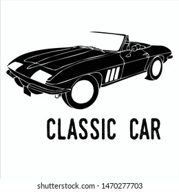 vector logo of a classic vintage car, EPS 10