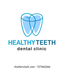 Vector logo clinic dentistry symbol emblem healthy prong tooth, design protection treatment