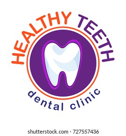 Vector logo clinic dentistry symbol emblem healthy prong tooth, design protection treatment