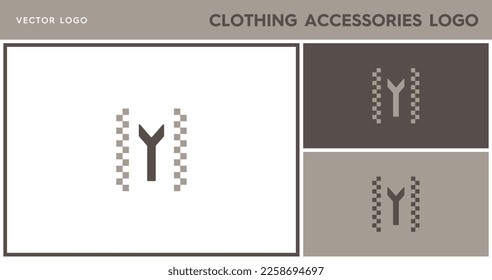 Vector logo for clothing accessories brand. Clean and minimalistic icon representing concept of clothes, garments, braces, suspenders, tie. Creative vector logo for a clothing brand.