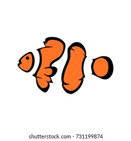 Vector Logo Clown Fish. Sea Fish Logotype