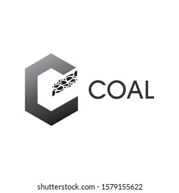 Vector logo of coal mining and sale