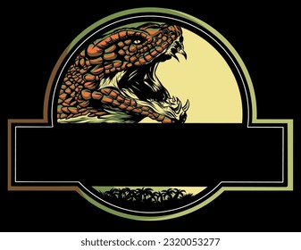 vector logo Cobra head - color illustration design on black background