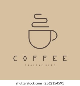 vector logo of coffee beans on a cup of coffee, coffee cafe logo, and coffee shop logo