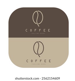 vector logo of coffee beans on a cup of coffee, coffee cafe logo, and coffee shop logo