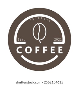 vector logo of coffee beans on a cup of coffee, coffee cafe logo, and coffee shop logo