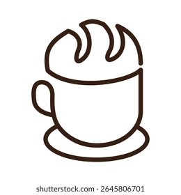 vector logo with coffee and bread theme in line art style