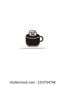 vector logo of a coffee cup combination with a book