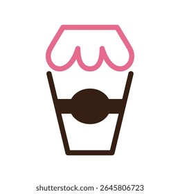 vector logo with coffee and cup theme, logo design inspirations.