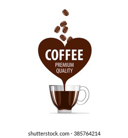 vector logo for coffee, hot drink illustration