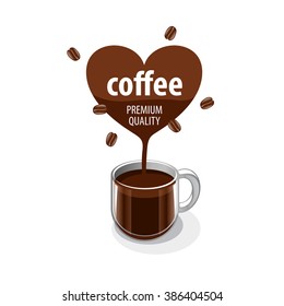 vector logo for coffee, hot drink illustration