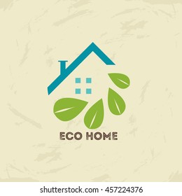 Vector logo collection for eco home green house. eco friendly home concepts-  house icons with leaves 