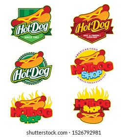 Vector logo collection set with Hot Dog Theme