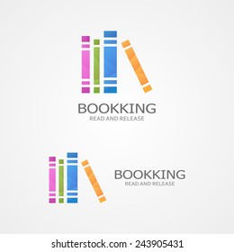 Vector logo with a colored books.