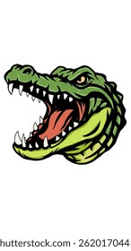 vector or logo of a colored ferocious crocodile head