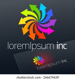 Vector logo with colorful arrows