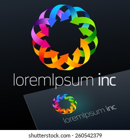 Logotipo del Vector con las flechas coloridas