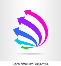 Vector logo with colorful arrows. Template for logotype.
