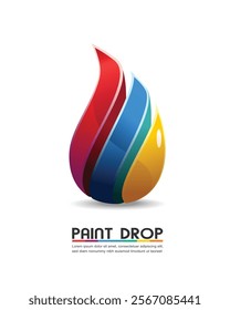 Vector logo of colorful paint droplet