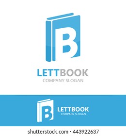 Vector logo combination of a book and letter b