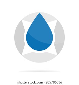  Vector logo combination of a compass and water drop 