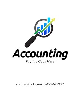 Combinación de un gráfico y una lupa con el logotipo de un Vector