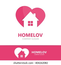 Vector Logo Combination Of A Heart And House