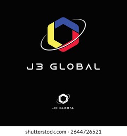 vector logo combination of letters J, G and number 3