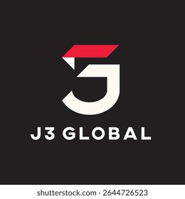 vector logo combination of letters J, G and number 3
