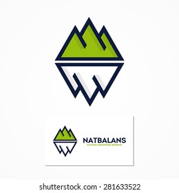Vector logo combination of a mountain and iceberg