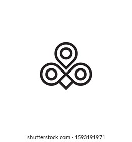 vector logo combination of owl and location icon