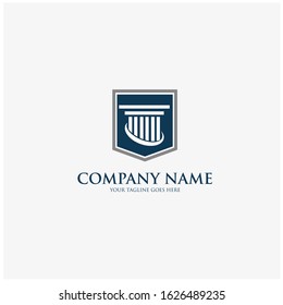 Vector logo with a combination of pole and badge elements. Can be used for law firms.