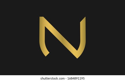 Vector logo combination of a shield and letter N.