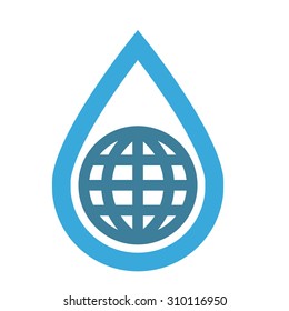 Vector logo combination of water and earth