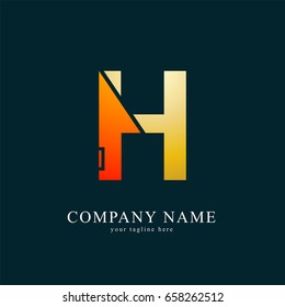 Vector Logo Combine House with Letter H . Real Estate , Property and Construction logo for Business Sign