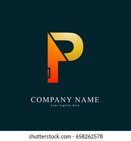 Vector Logo Combine House with Letter P  . Real Estate , Property and Construction logo for Business Sign